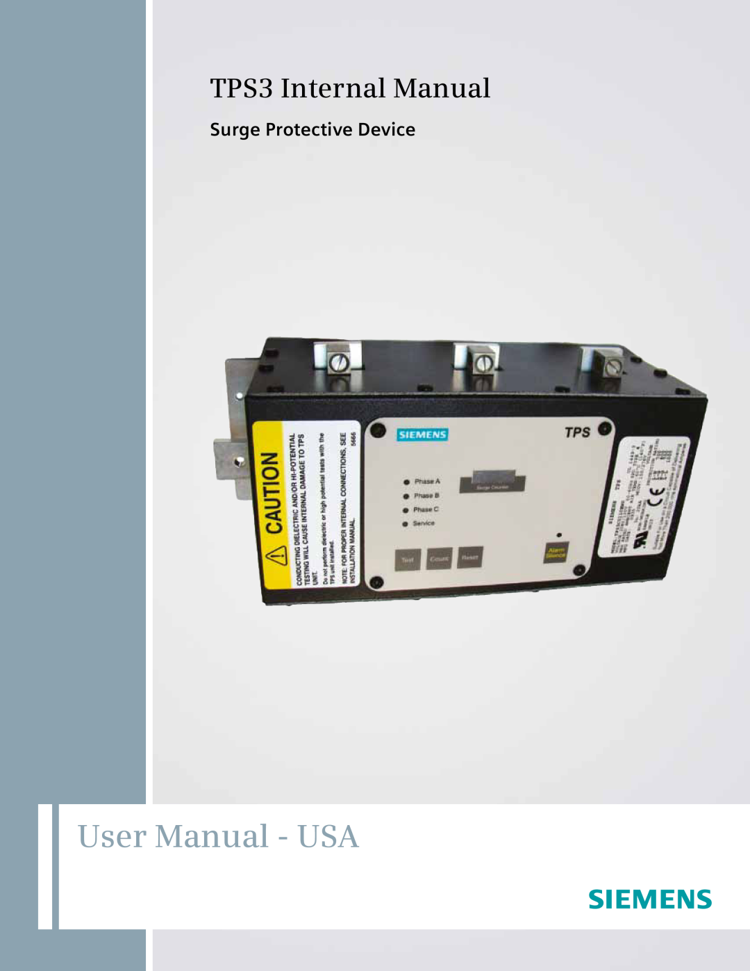 Siemens user manual User Manual - USA, TPS3 Internal Manual, Surge Protective Device 