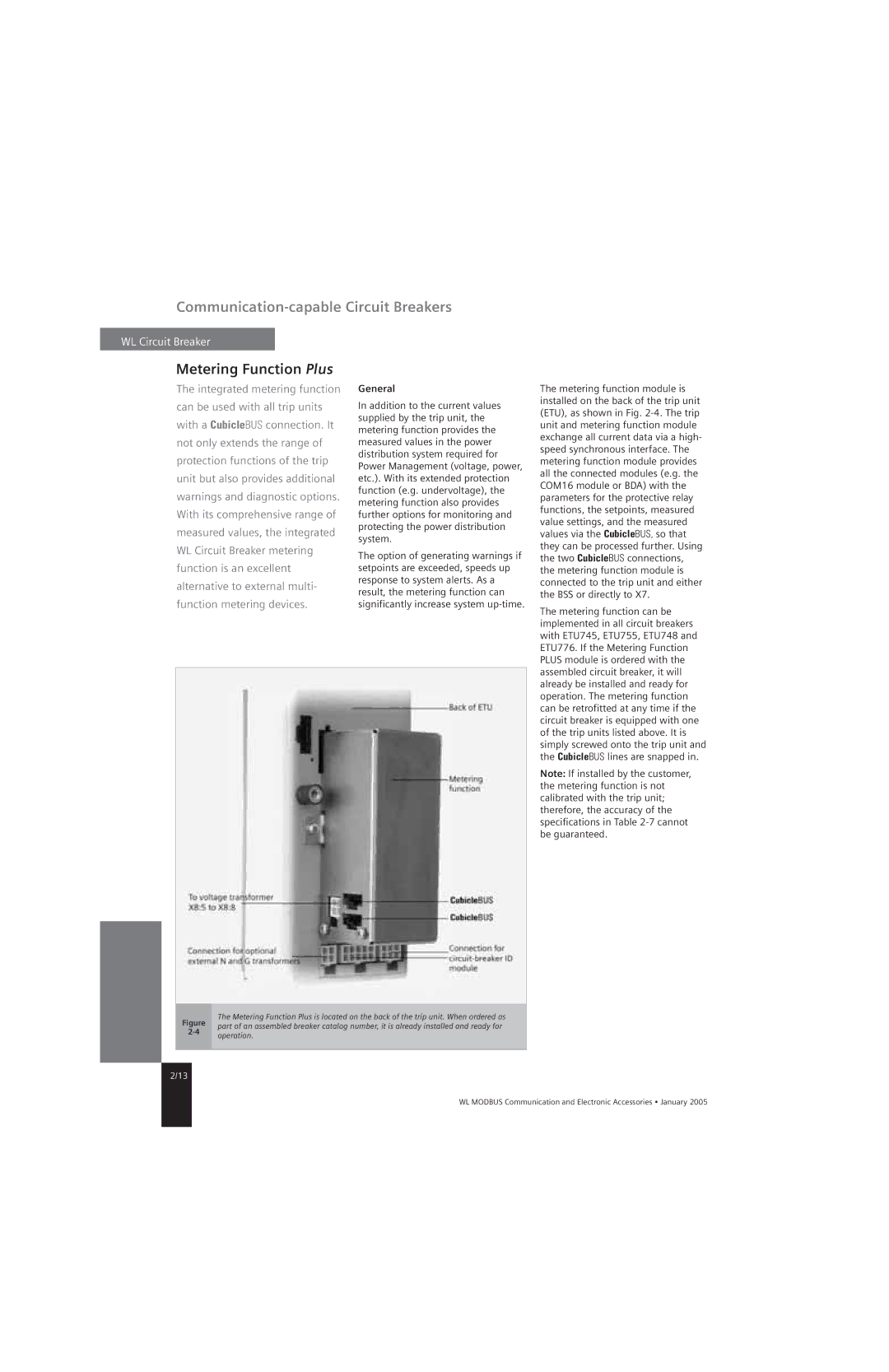 Siemens UL1066, UL 489 specifications Metering Function Plus, General 