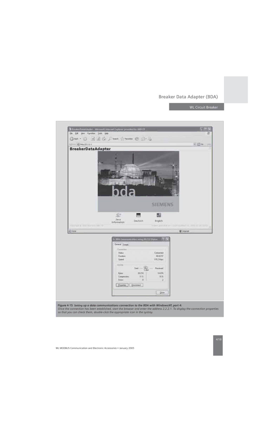 Siemens UL 489, UL1066 specifications Breaker Data Adapter BDA 