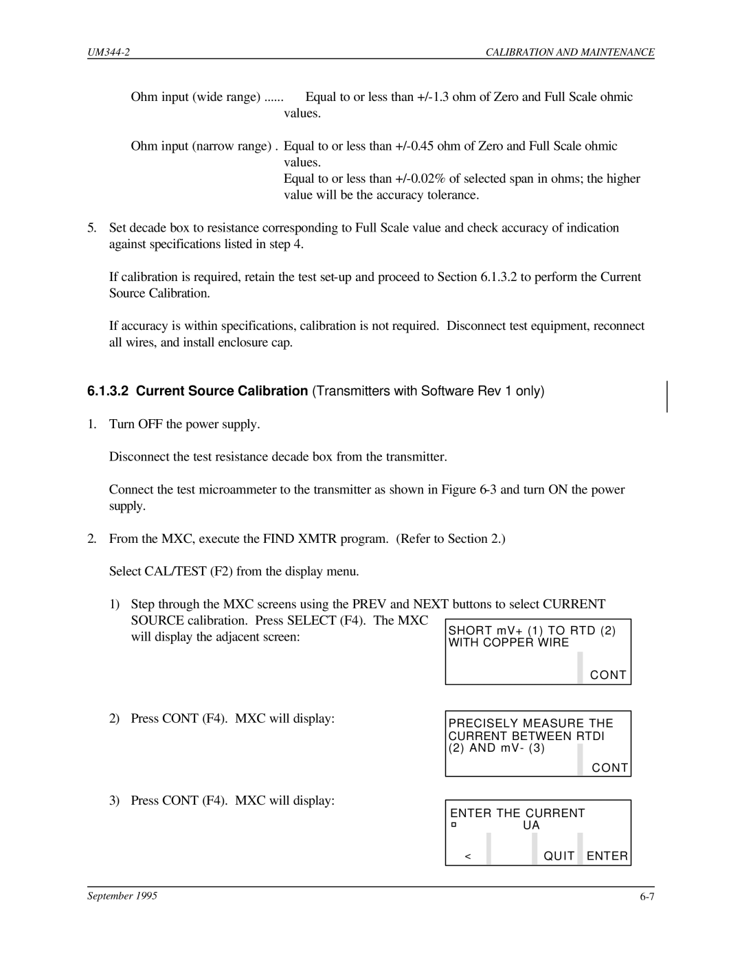 Siemens UM344-2 user manual Press Cont F4. MXC will display 