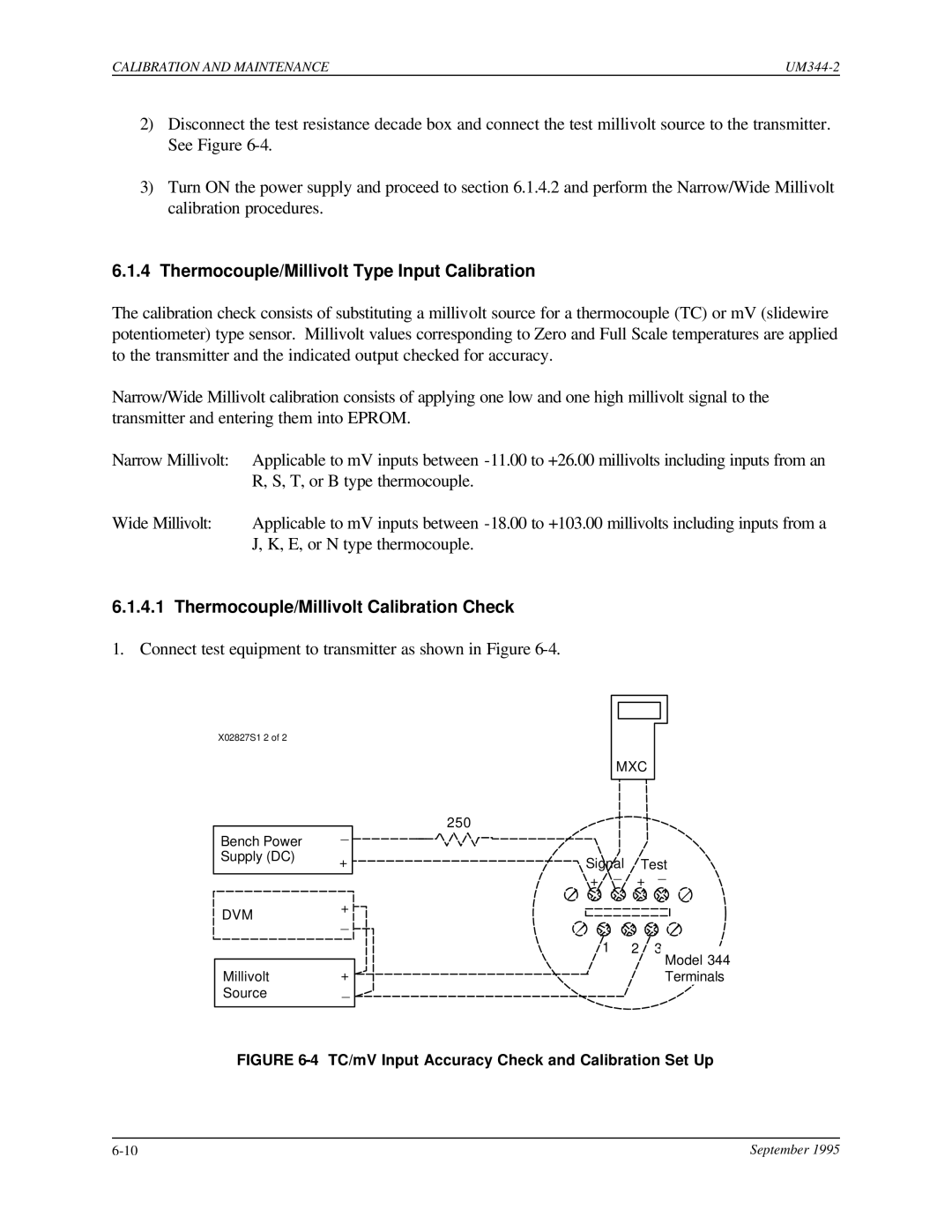 Siemens UM344-2 user manual Thermocouple/Millivolt Type Input Calibration, Thermocouple/Millivolt Calibration Check 