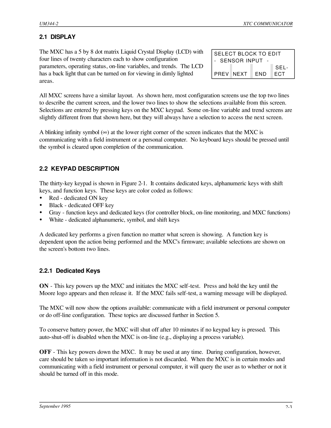 Siemens UM344-2 user manual Display, Keypad Description, Dedicated Keys 