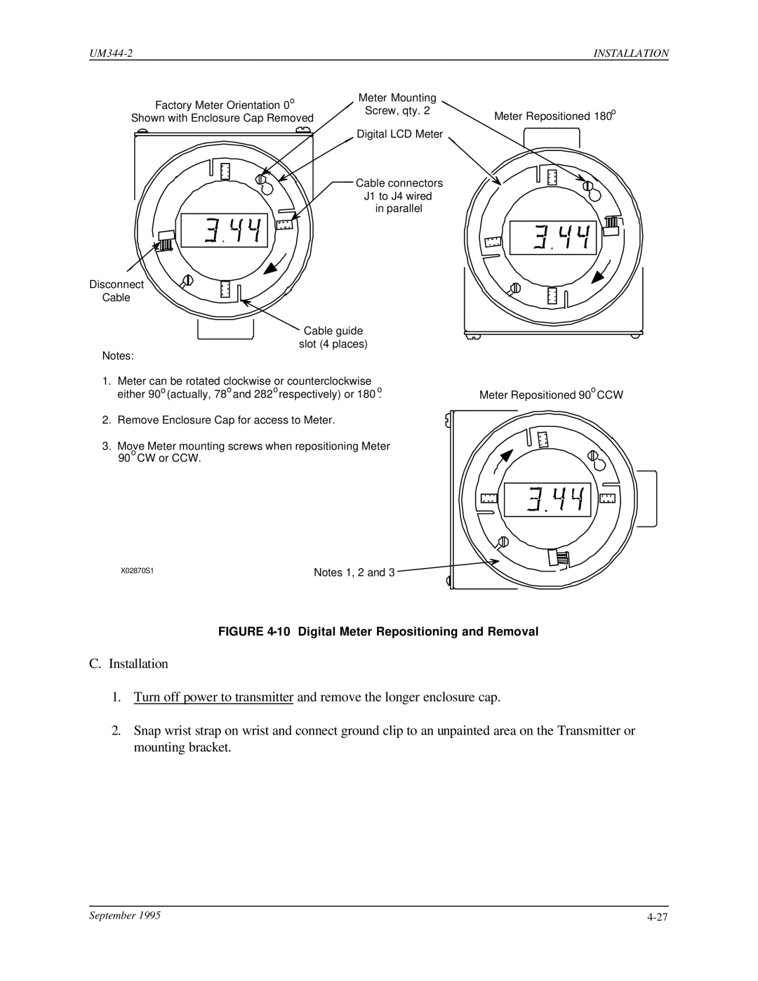 Siemens UM344-2 user manual Digital Meter Repositioning and Removal 