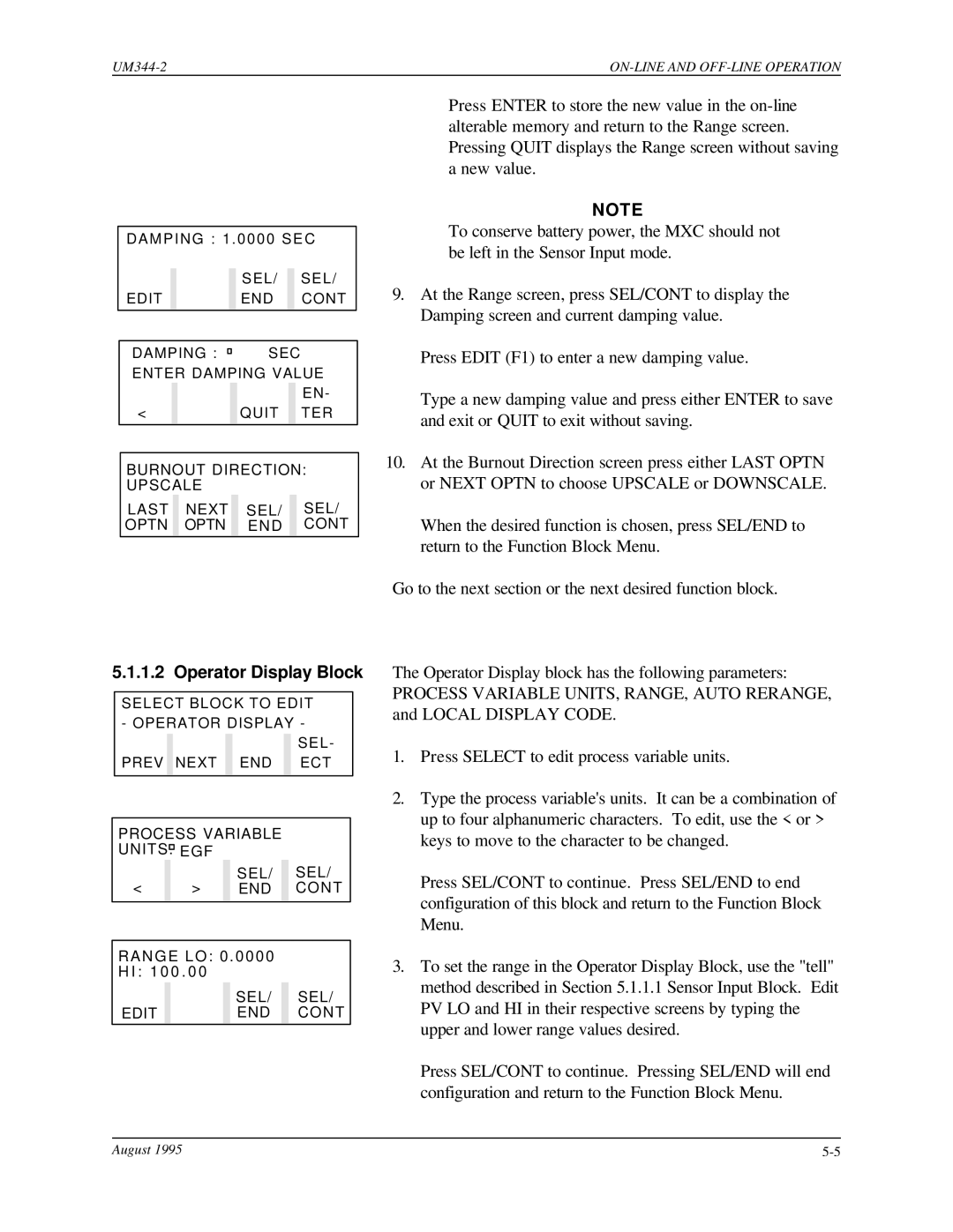 Siemens UM344-2 user manual Operator Display Block 