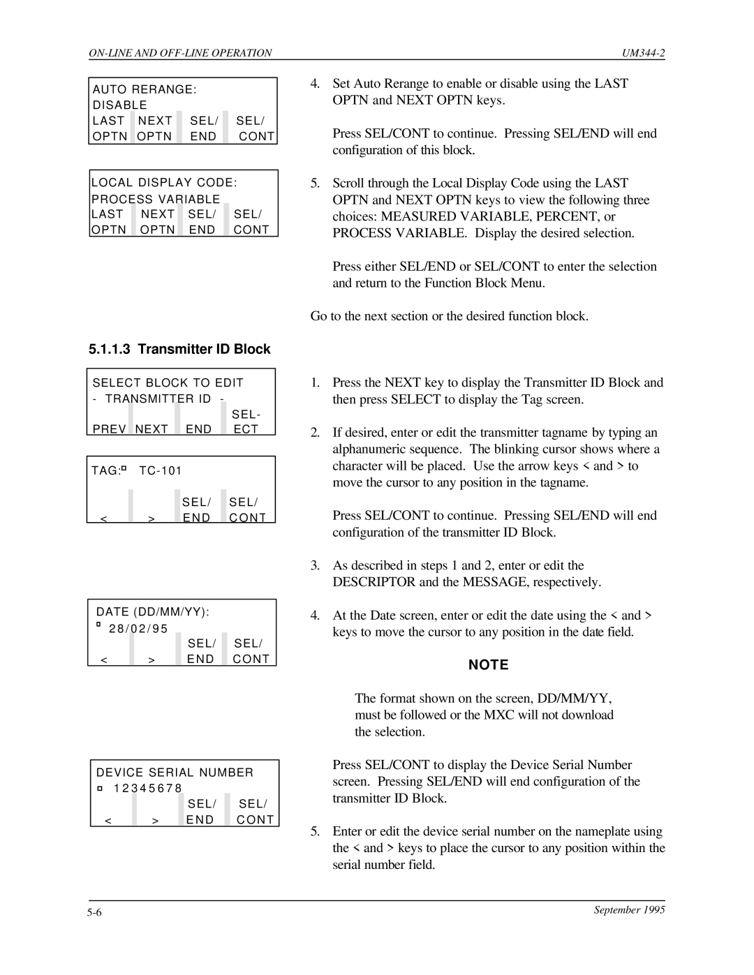 Siemens UM344-2 user manual Transmitter ID Block 