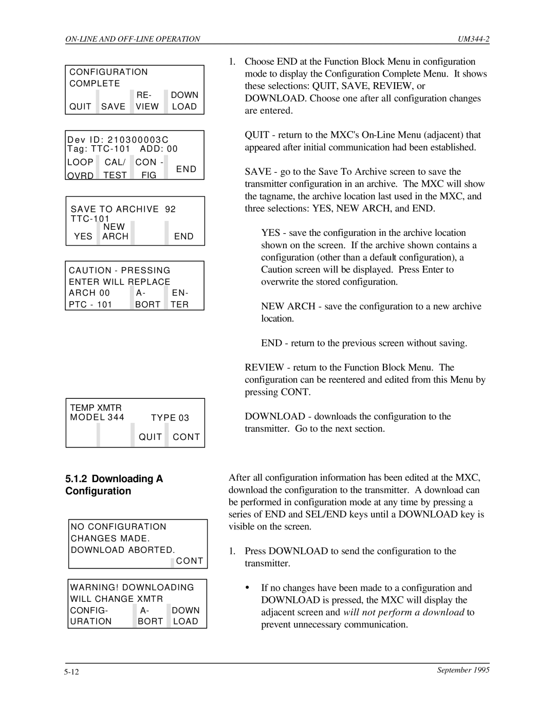 Siemens UM344-2 user manual Downloading a Configuration 