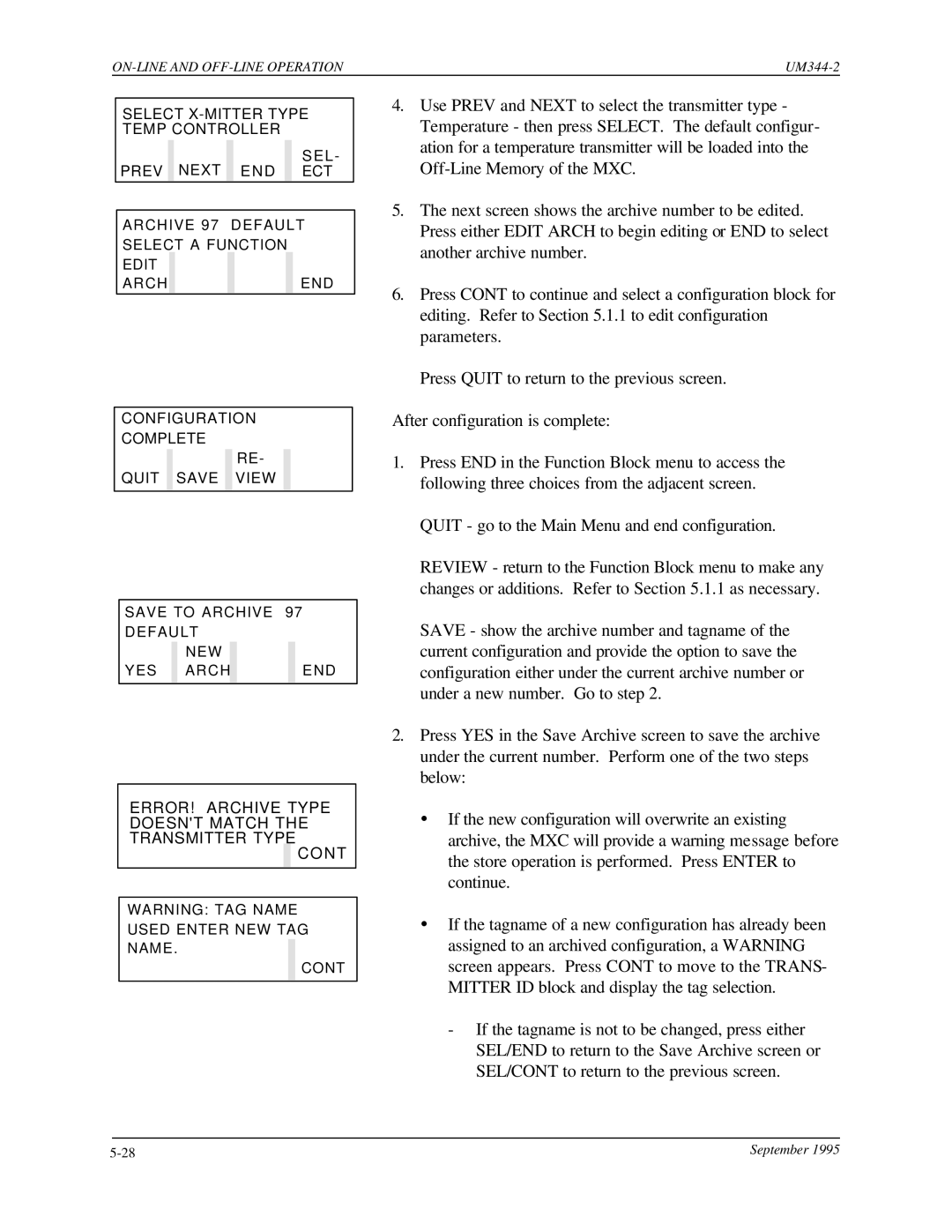 Siemens UM344-2 user manual ERROR! Archive Type Doesnt Match the Transmitter Type Cont 