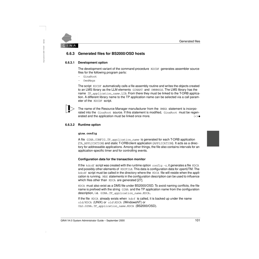 Siemens V 4.0 manual Generated ﬁles for BS2000/OSD hosts, Runtime option 