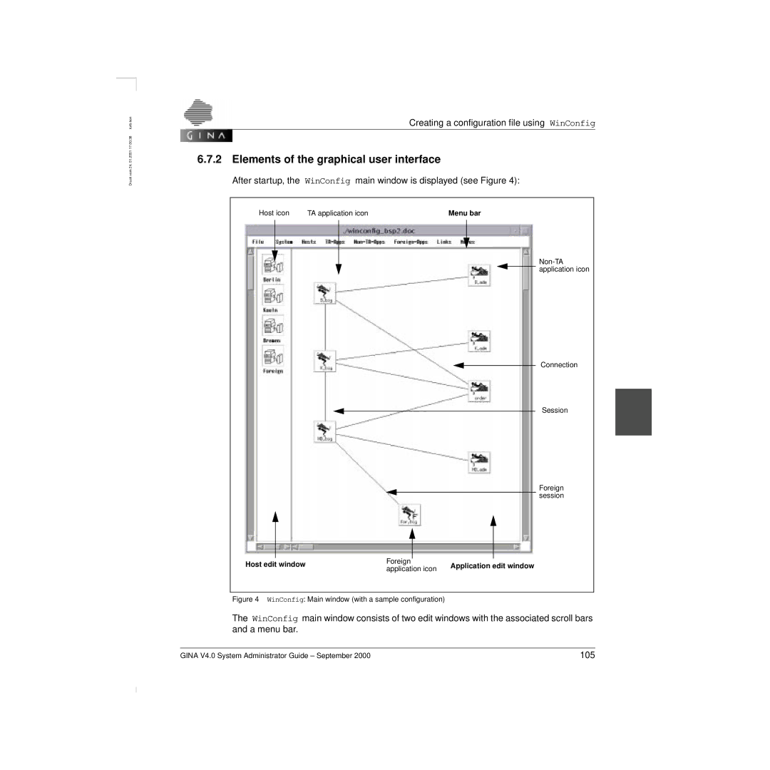 Siemens V 4.0 manual Elements of the graphical user interface, WinConfig Main window with a sample conﬁguration 