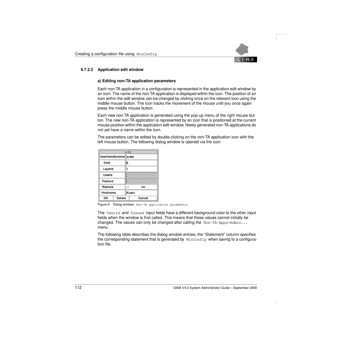 Siemens V 4.0 manual Dialog window Non-TA application parameters 