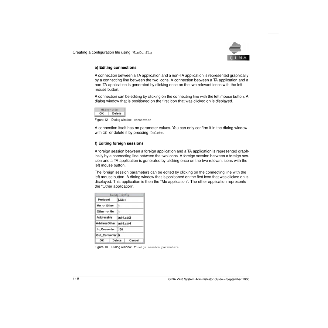 Siemens V 4.0 manual Editing connections, Editing foreign sessions 