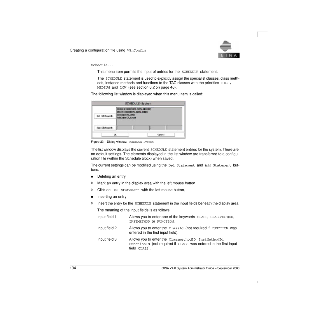 Siemens V 4.0 manual Dialog window SCHEDULE-System 