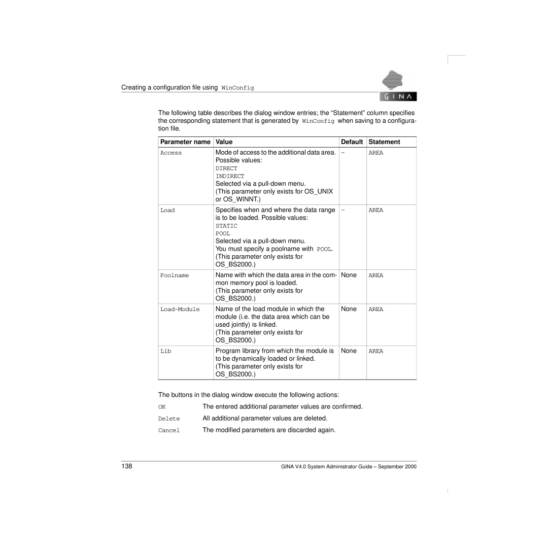 Siemens V 4.0 manual Area, Direct Indirect, Static Pool 