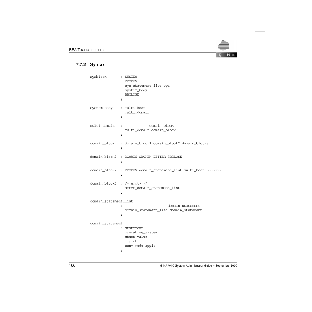 Siemens V 4.0 manual System Bbopen, Domain Sbopen Letter Sbclose 