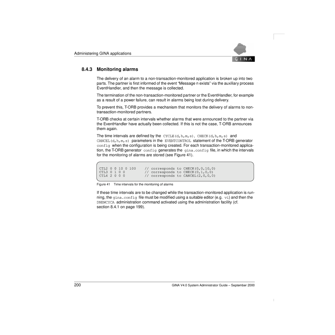 Siemens V 4.0 manual Monitoring alarms, Time intervals for the monitoring of alarms 