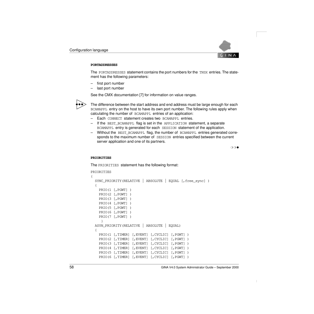 Siemens V 4.0 manual Portaddresses, Priorities 