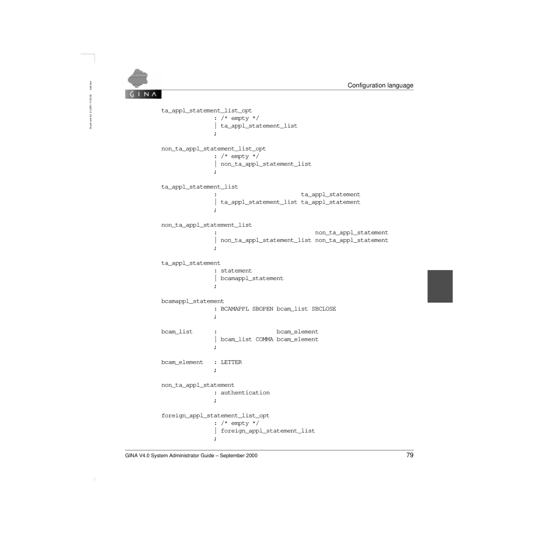 Siemens V 4.0 manual Taapplstatementlist 