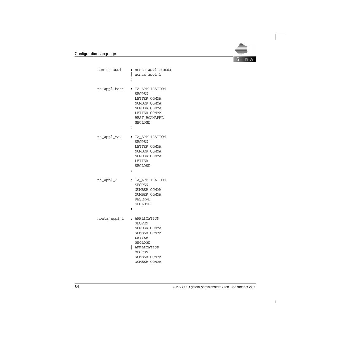 Siemens V 4.0 manual Sbopen, Letter Comma, Bestbcamappl, Reserve 