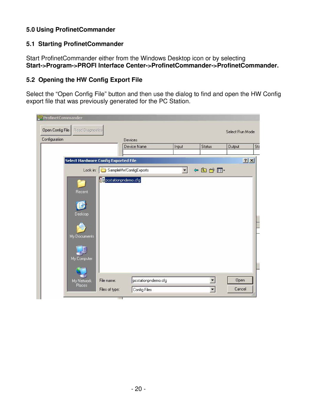 Siemens V1.0 user manual Using ProfinetCommander Starting ProfinetCommander 