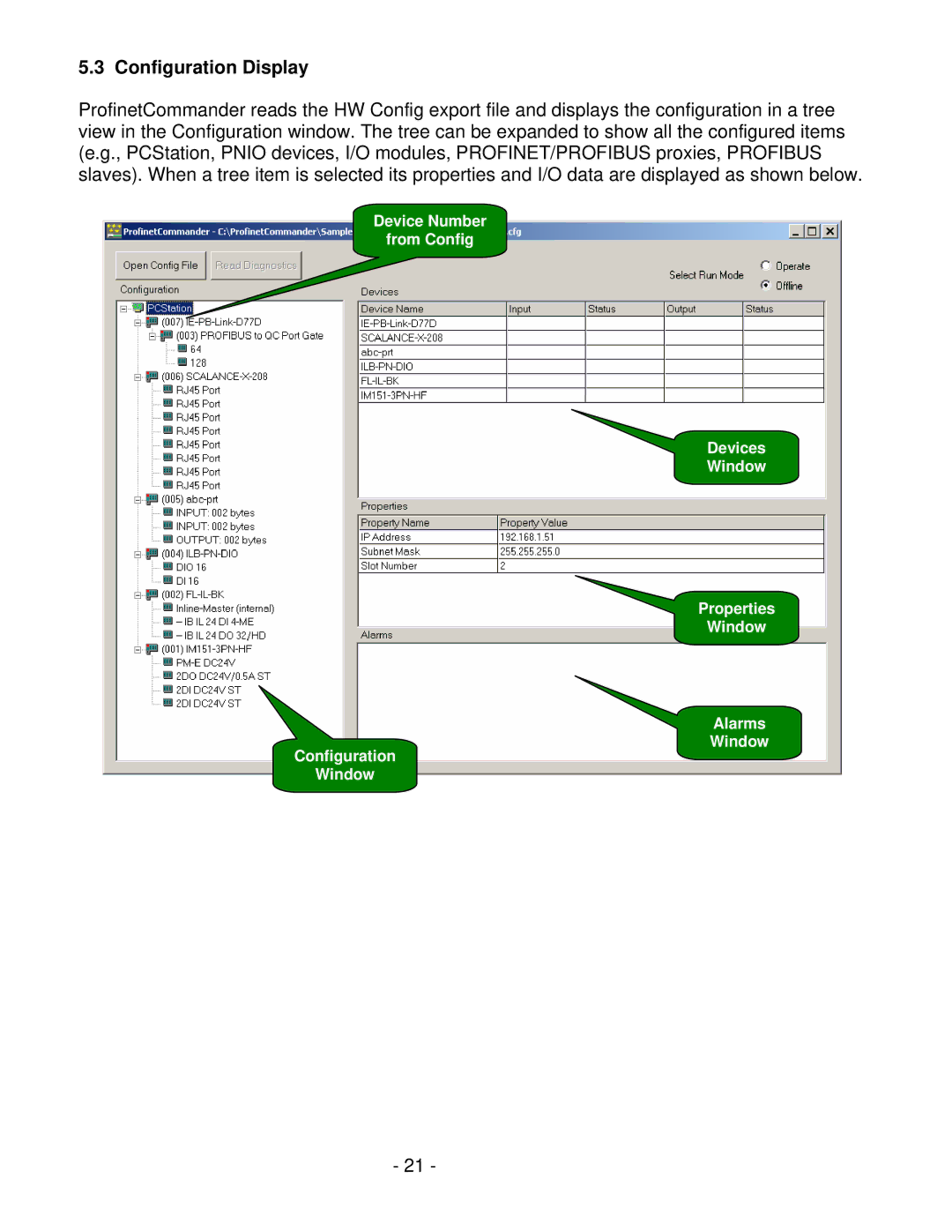 Siemens V1.0 user manual Configuration Display 