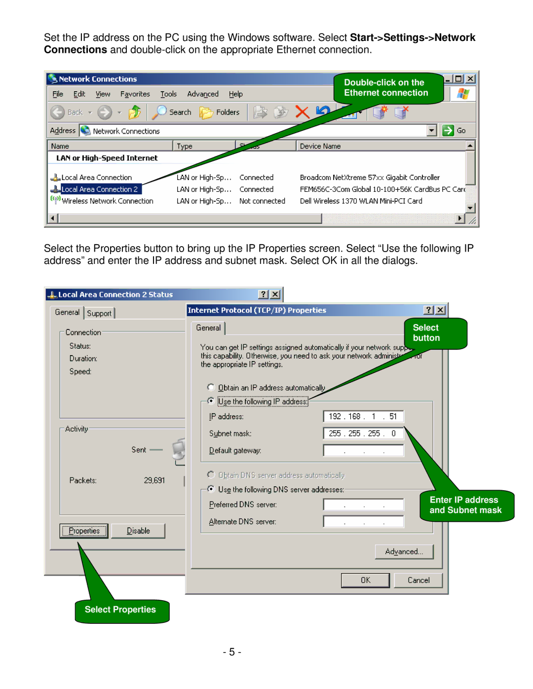 Siemens V1.0 user manual Double-click on Ethernet connection 