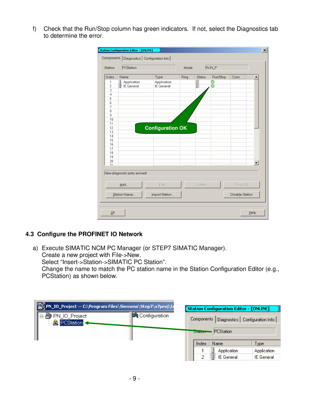 Siemens V1.0 user manual Configure the Profinet IO Network 