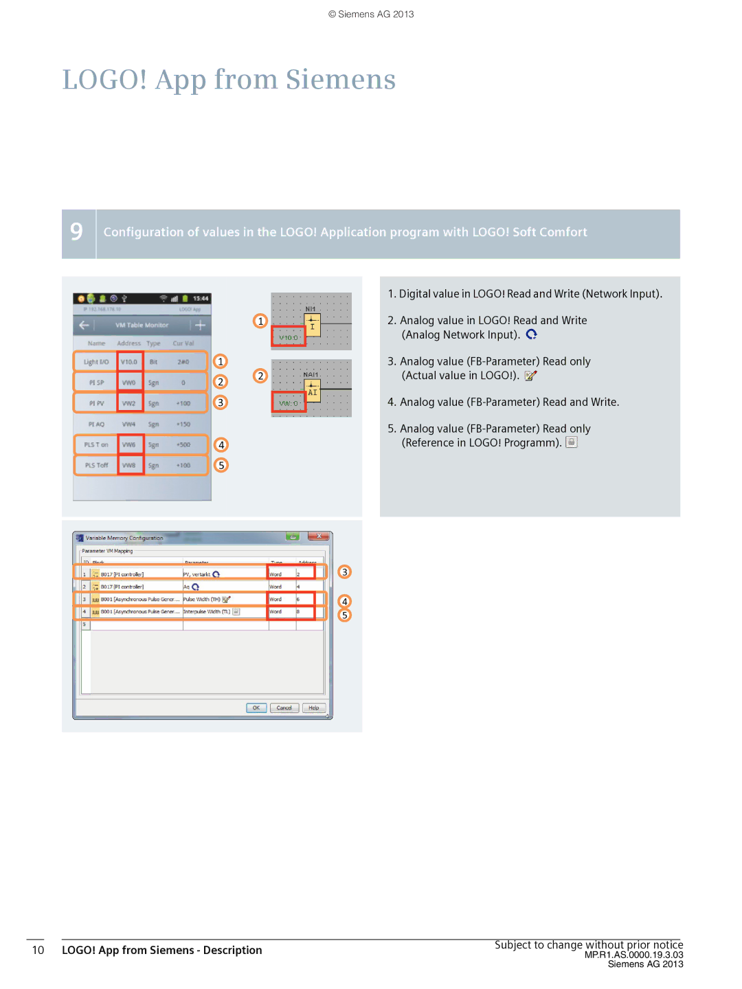 Siemens V1.0.0 manual Subject to change without prior notice 