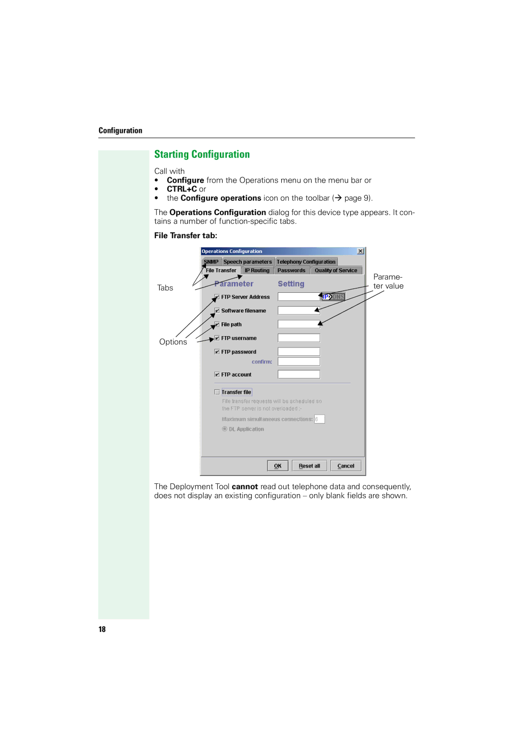 Siemens V1.2.33 manual Starting Configuration, File Transfer tab 