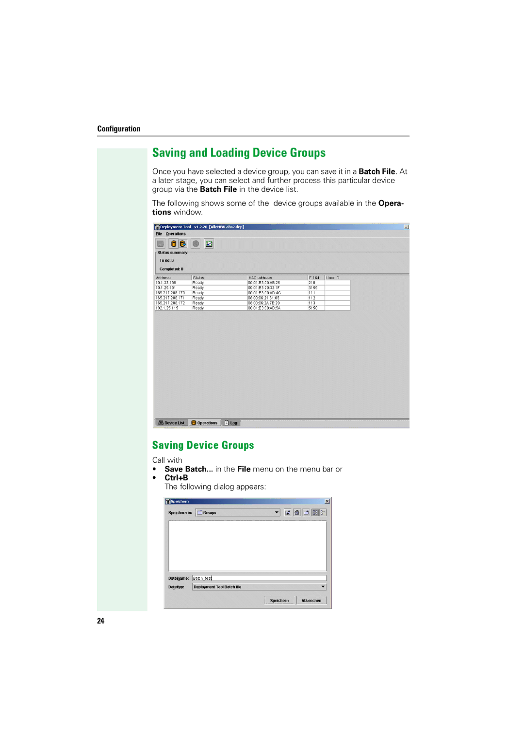 Siemens V1.2.33 manual Saving and Loading Device Groups, Saving Device Groups, Ctrl+B 