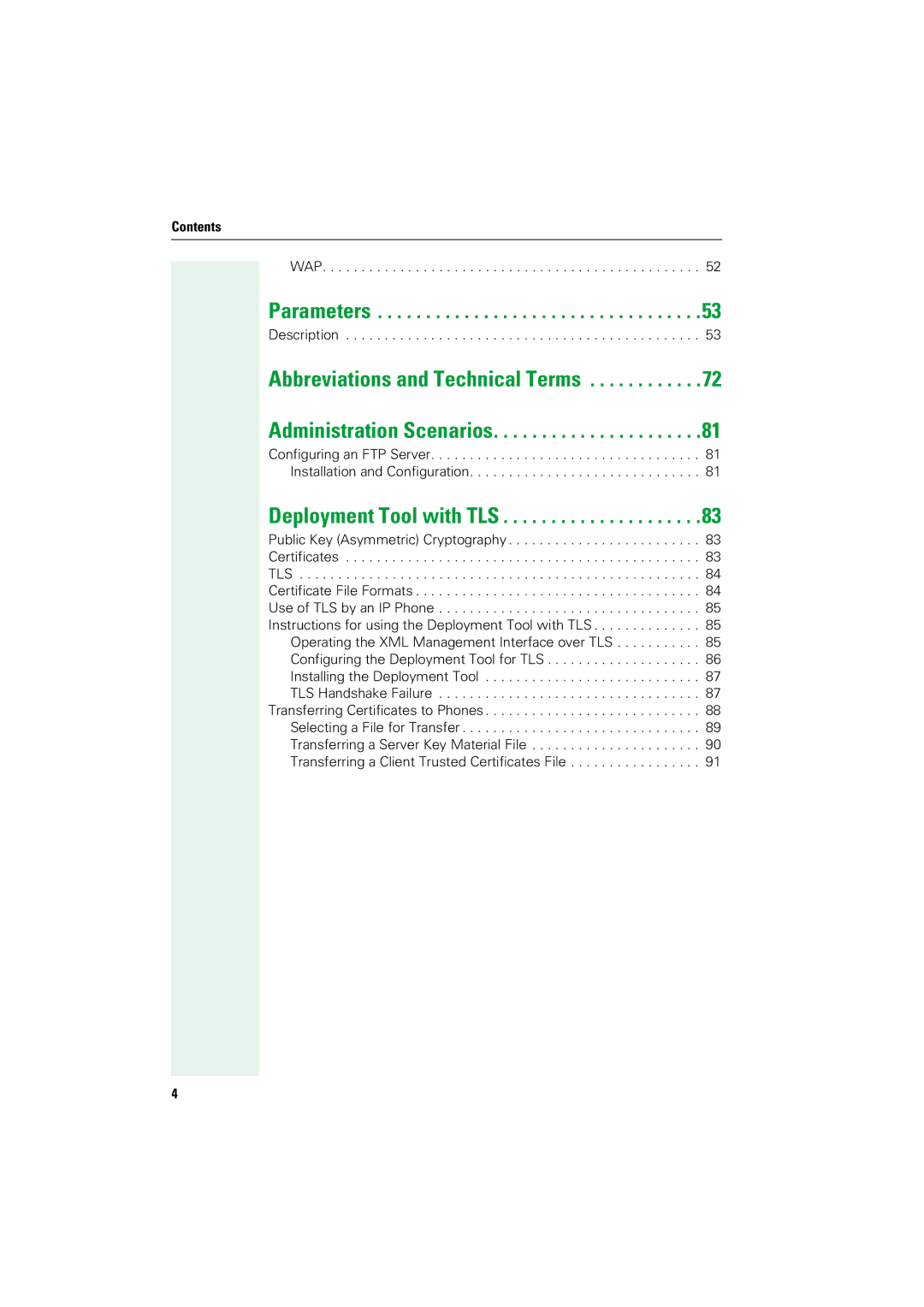 Siemens V1.2.33 manual Deployment Tool with TLS, Parameters 