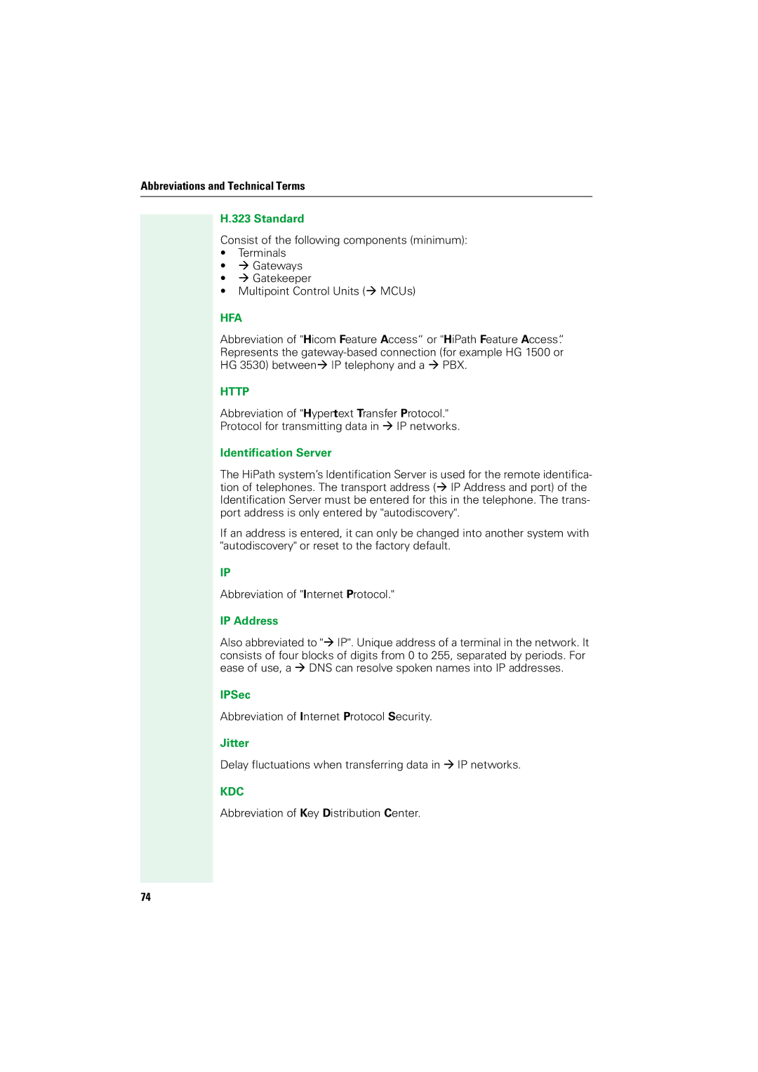 Siemens V1.2.33 manual Hfa, Http, Kdc 