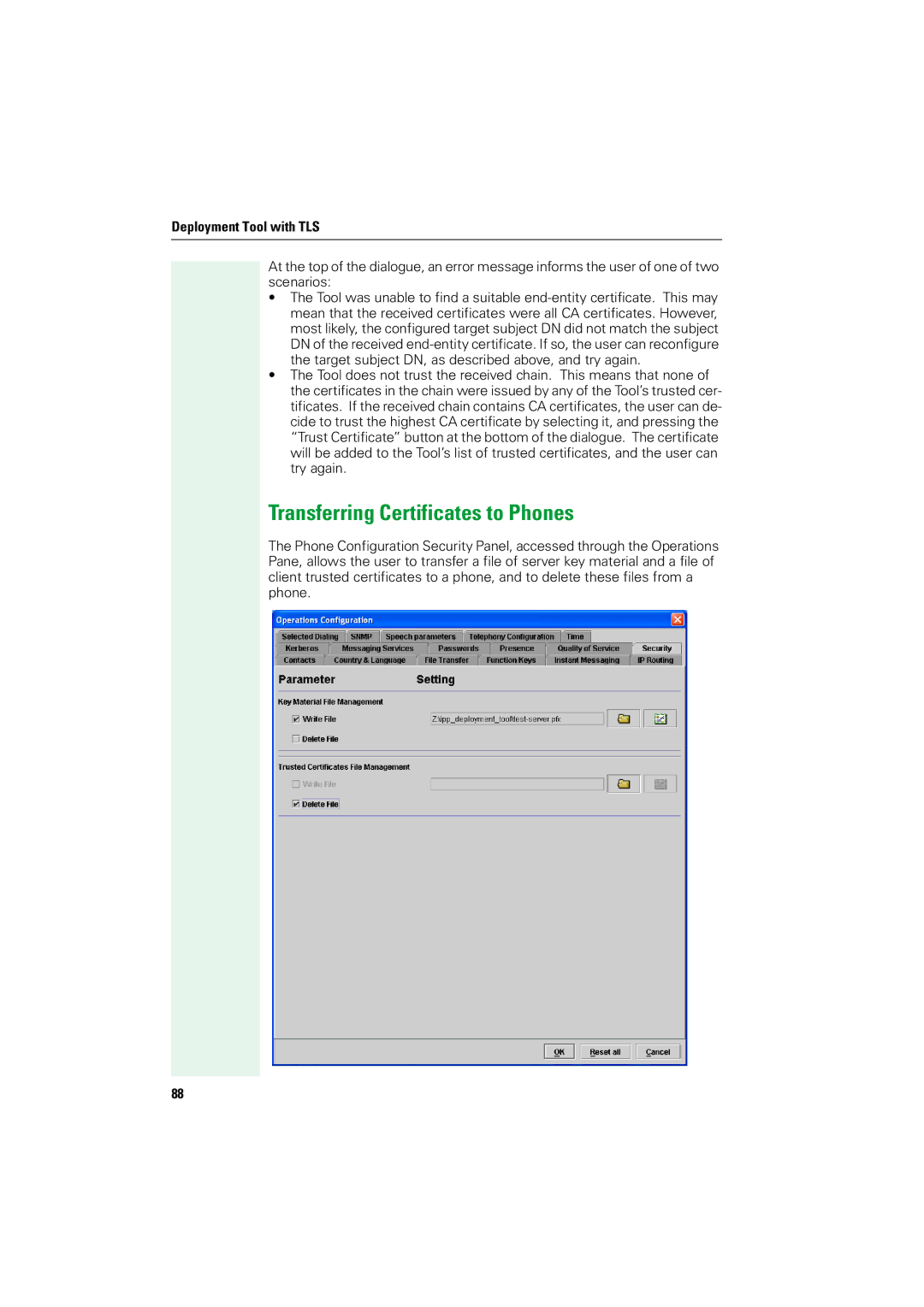 Siemens V1.2.33 manual Transferring Certificates to Phones 