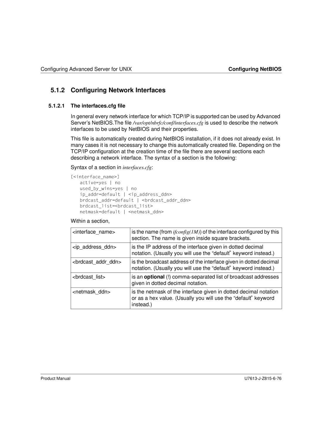 Siemens V4.0 manual Configuring Network Interfaces, Interfaces.cfg file 