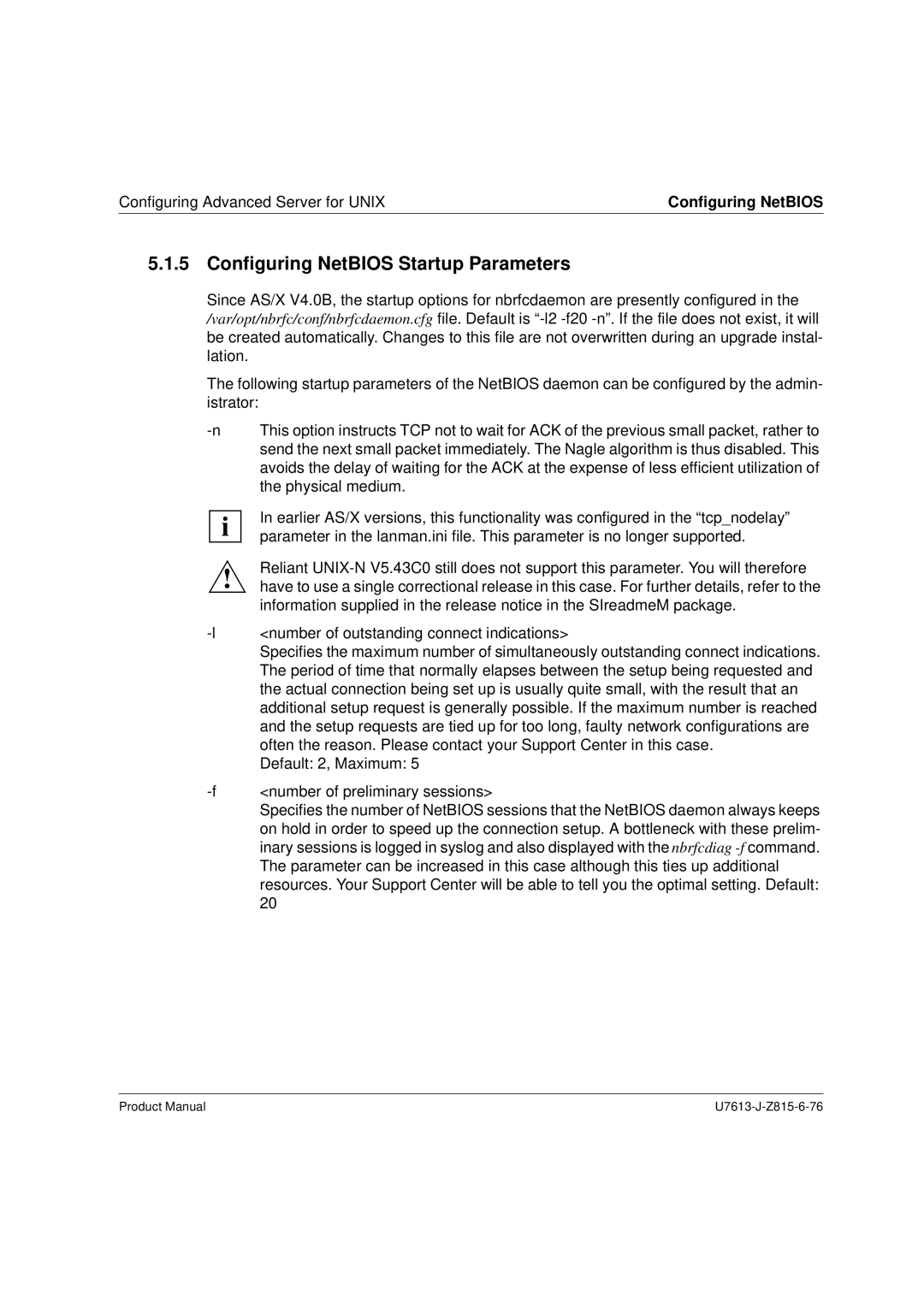 Siemens V4.0 manual Configuring NetBIOS Startup Parameters 