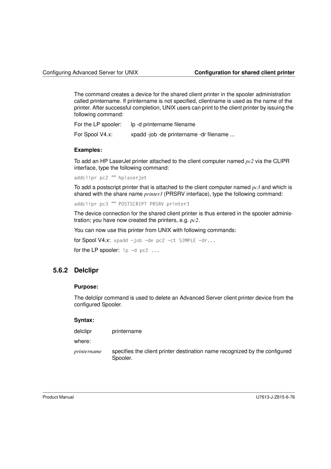 Siemens V4.0 manual Delclipr, Examples 