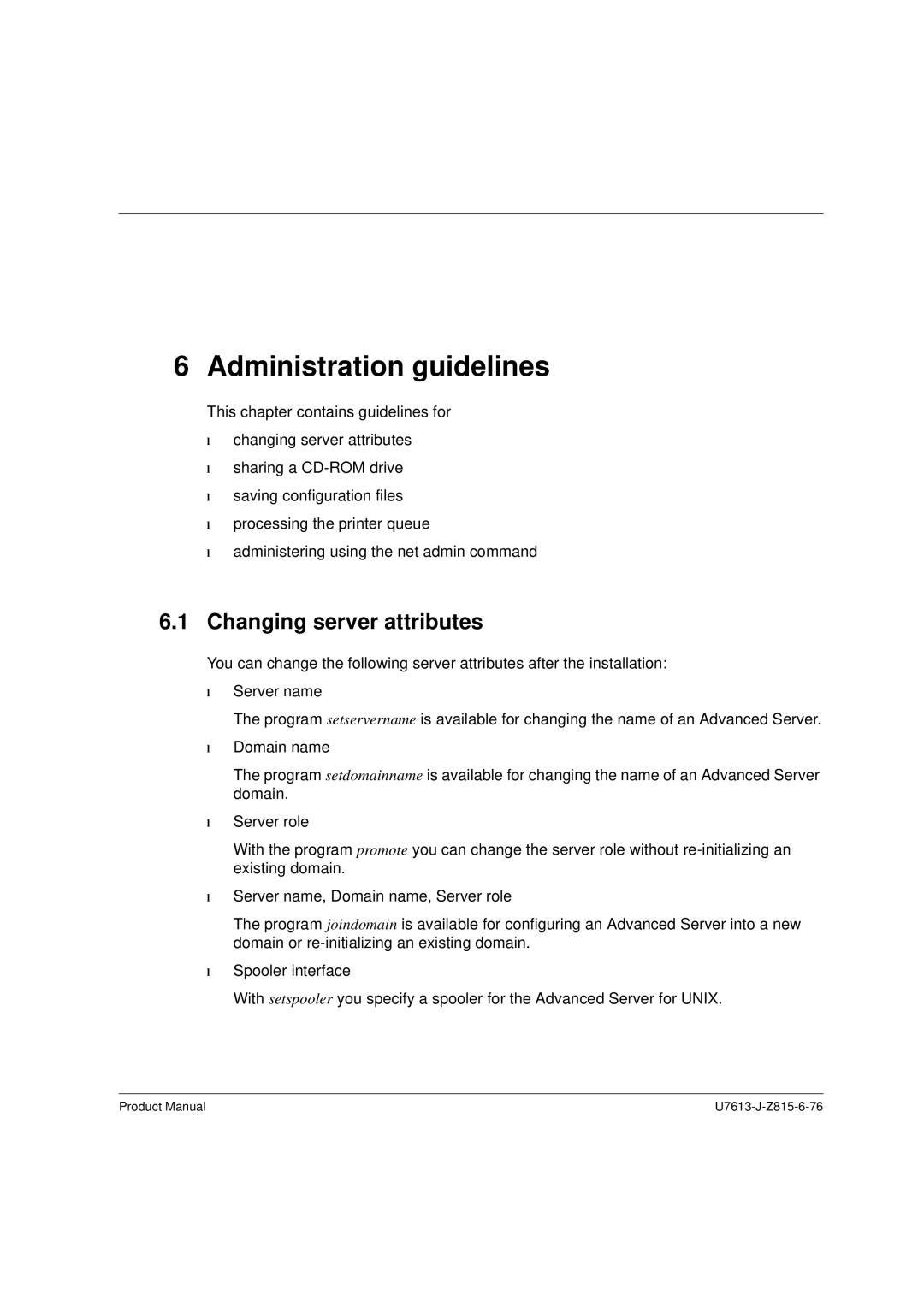 Siemens V4.0 manual Administration guidelines, Changing server attributes 