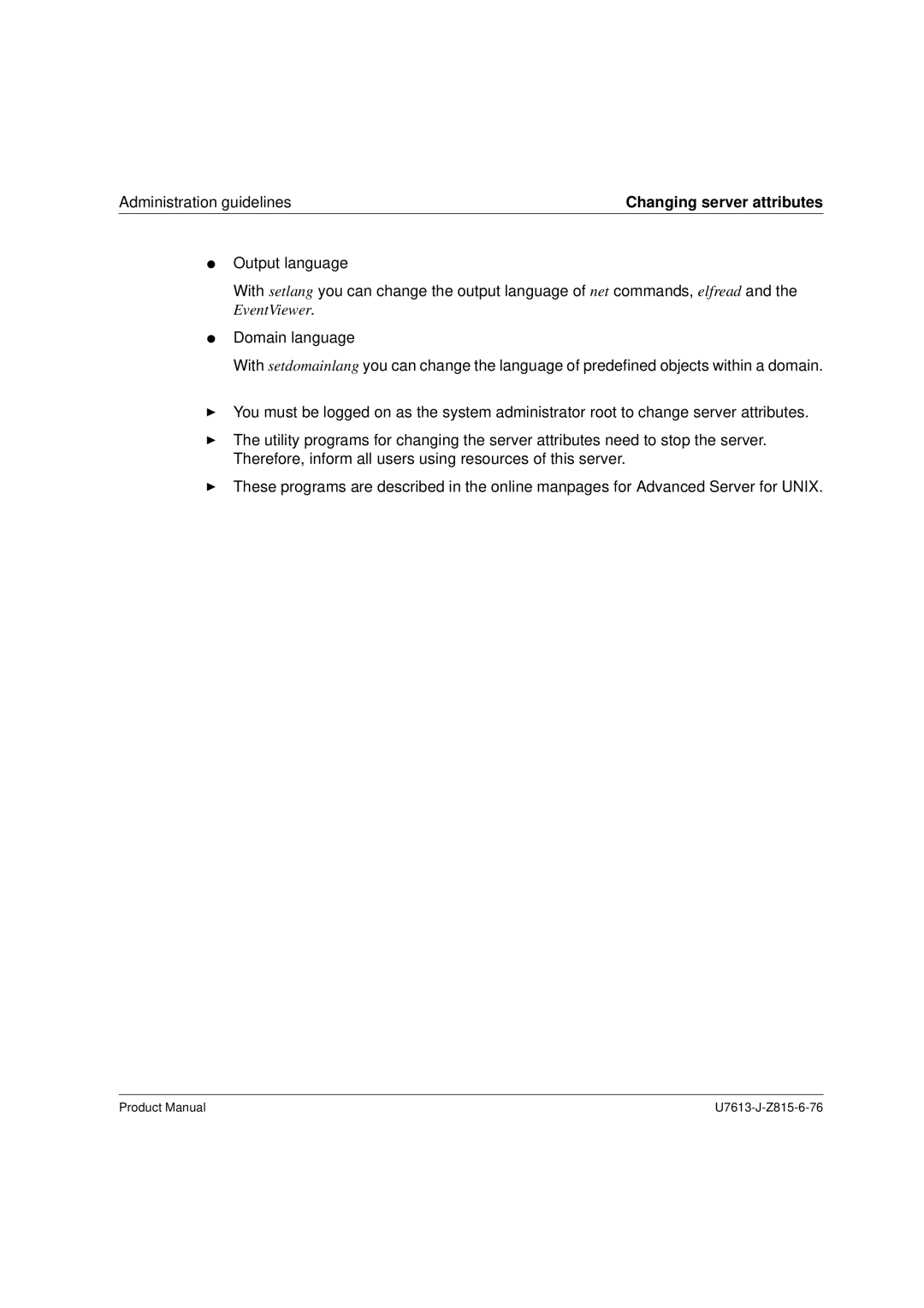 Siemens V4.0 manual Changing server attributes 