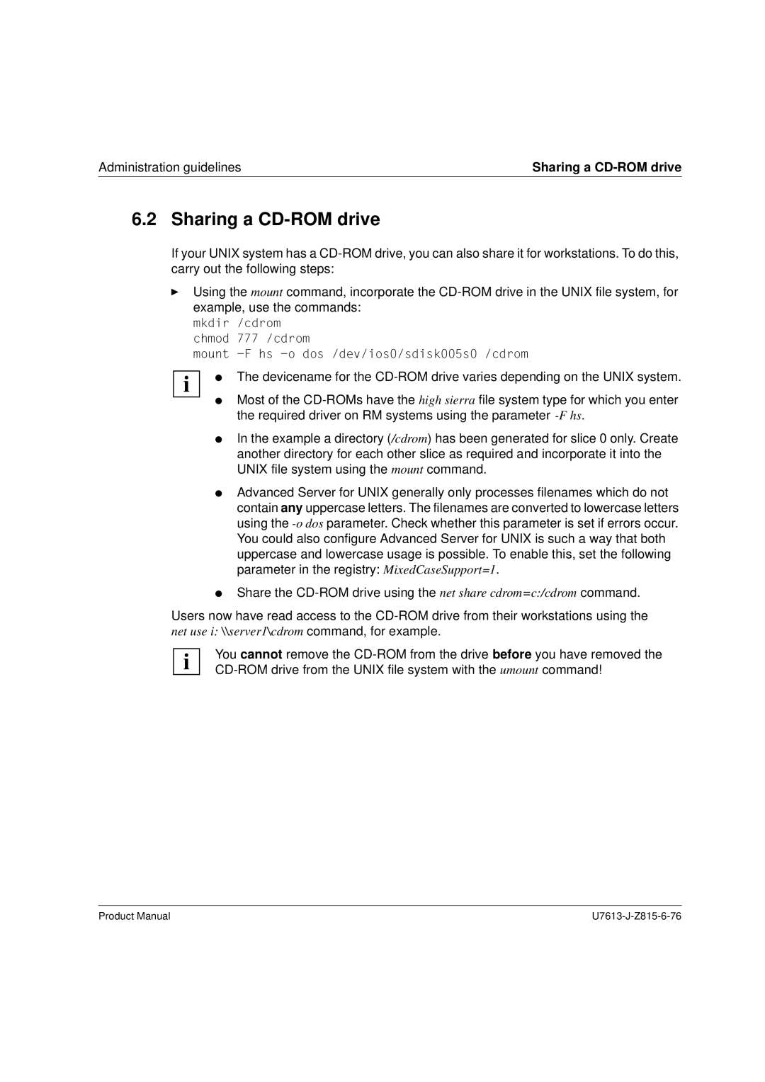 Siemens V4.0 manual Administration guidelines Sharing a CD-ROM drive 