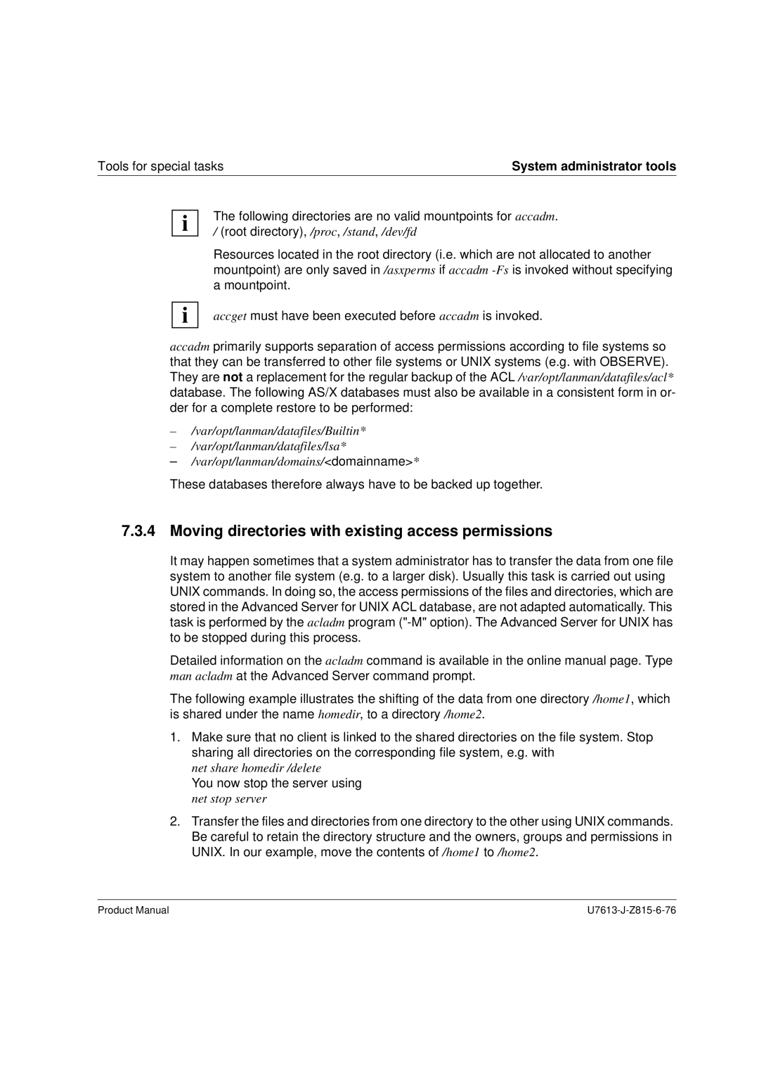 Siemens V4.0 manual Moving directories with existing access permissions 