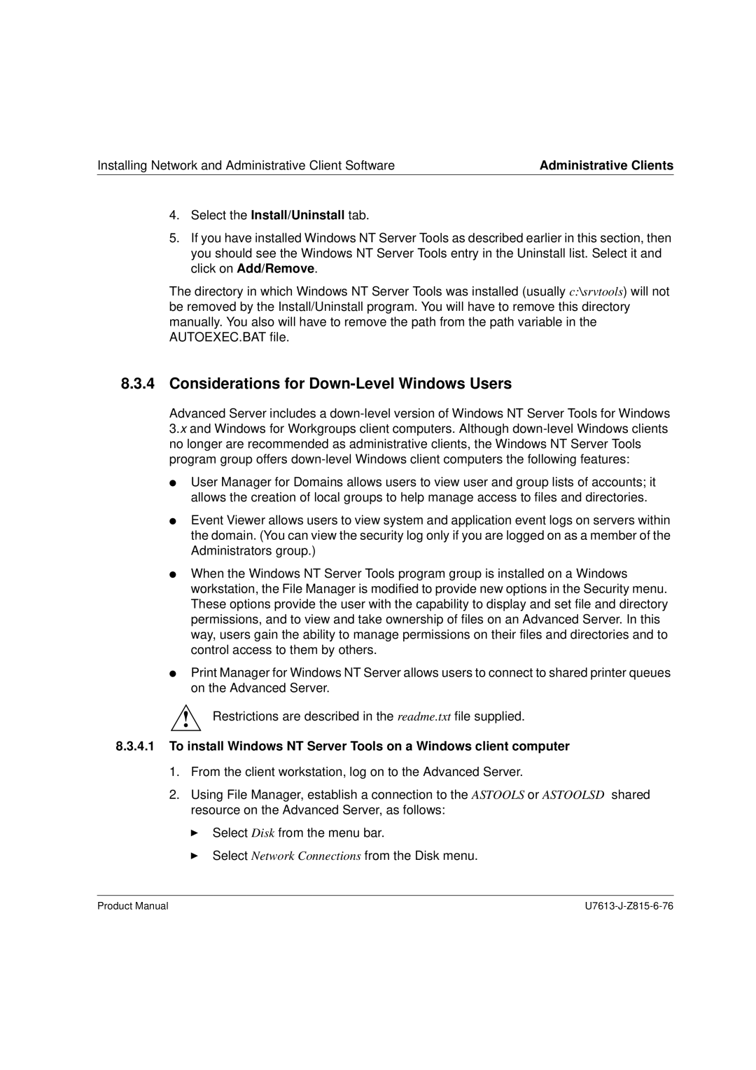 Siemens V4.0 manual Considerations for Down-Level Windows Users, Select the Install/Uninstall tab 