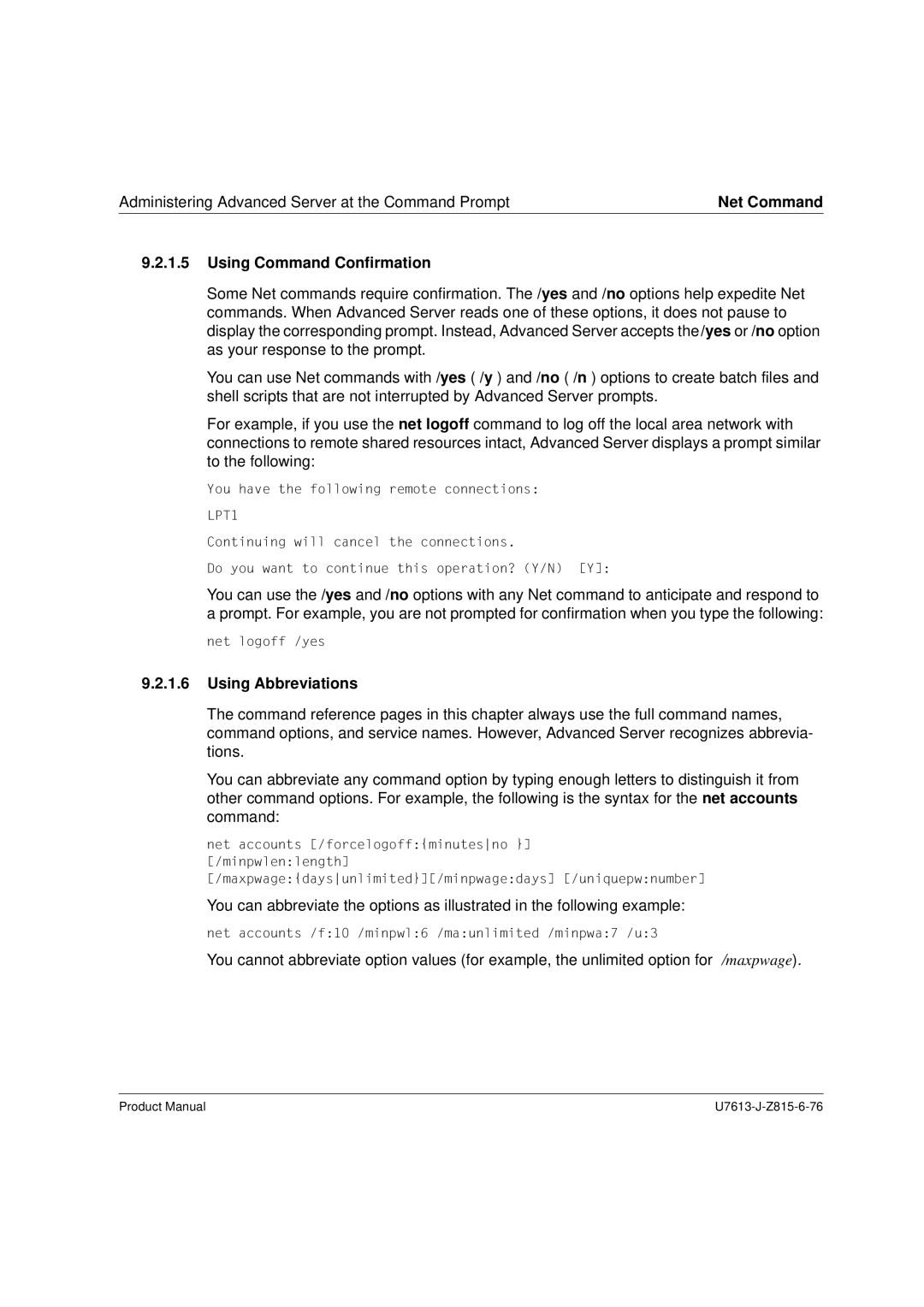 Siemens V4.0 manual Using Command Confirmation, Using Abbreviations 