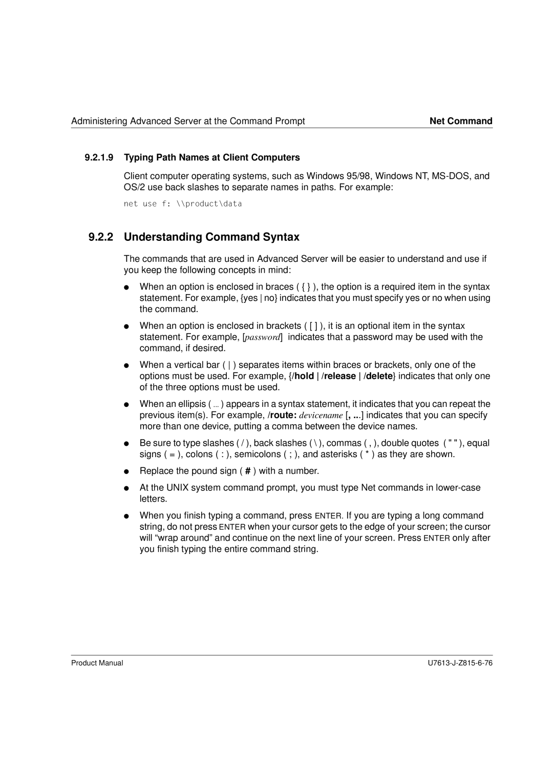 Siemens V4.0 manual Understanding Command Syntax, Typing Path Names at Client Computers 