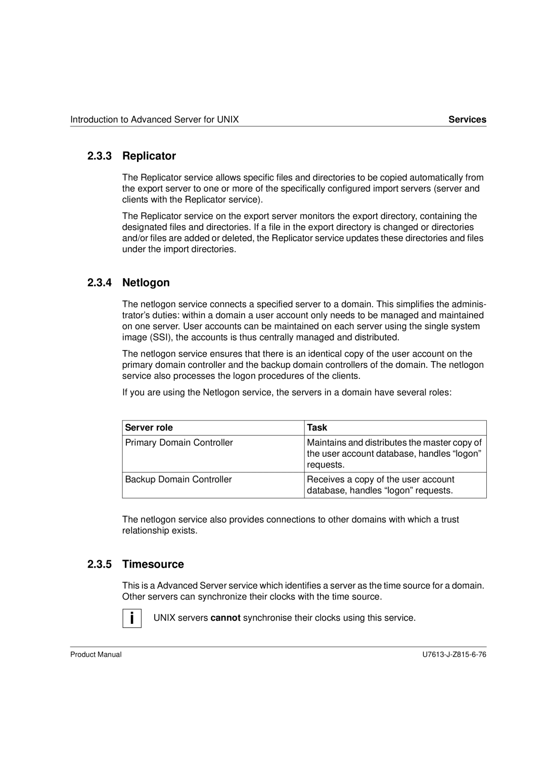 Siemens V4.0 manual Replicator, Netlogon, Timesource, Server role Task 