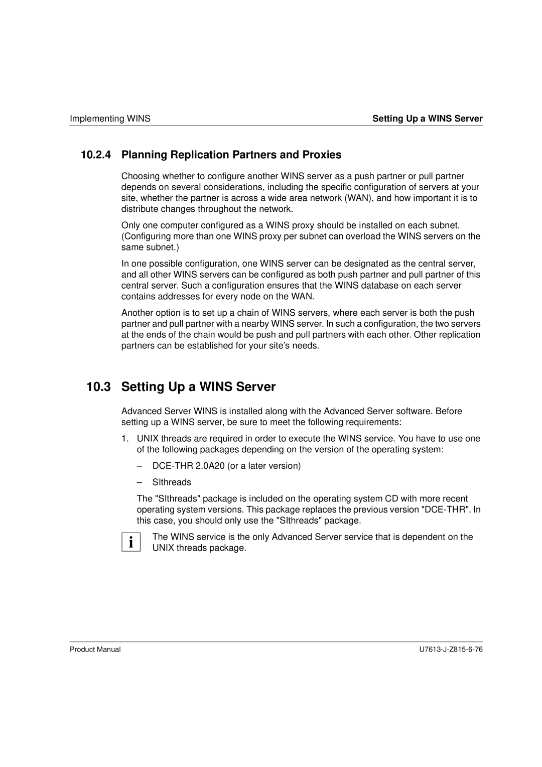 Siemens V4.0 manual Setting Up a Wins Server, Planning Replication Partners and Proxies 