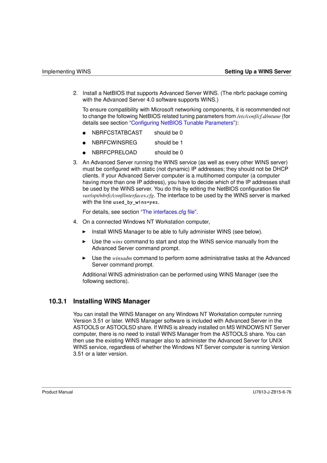 Siemens V4.0 manual Installing Wins Manager, Nbrfcpreload 