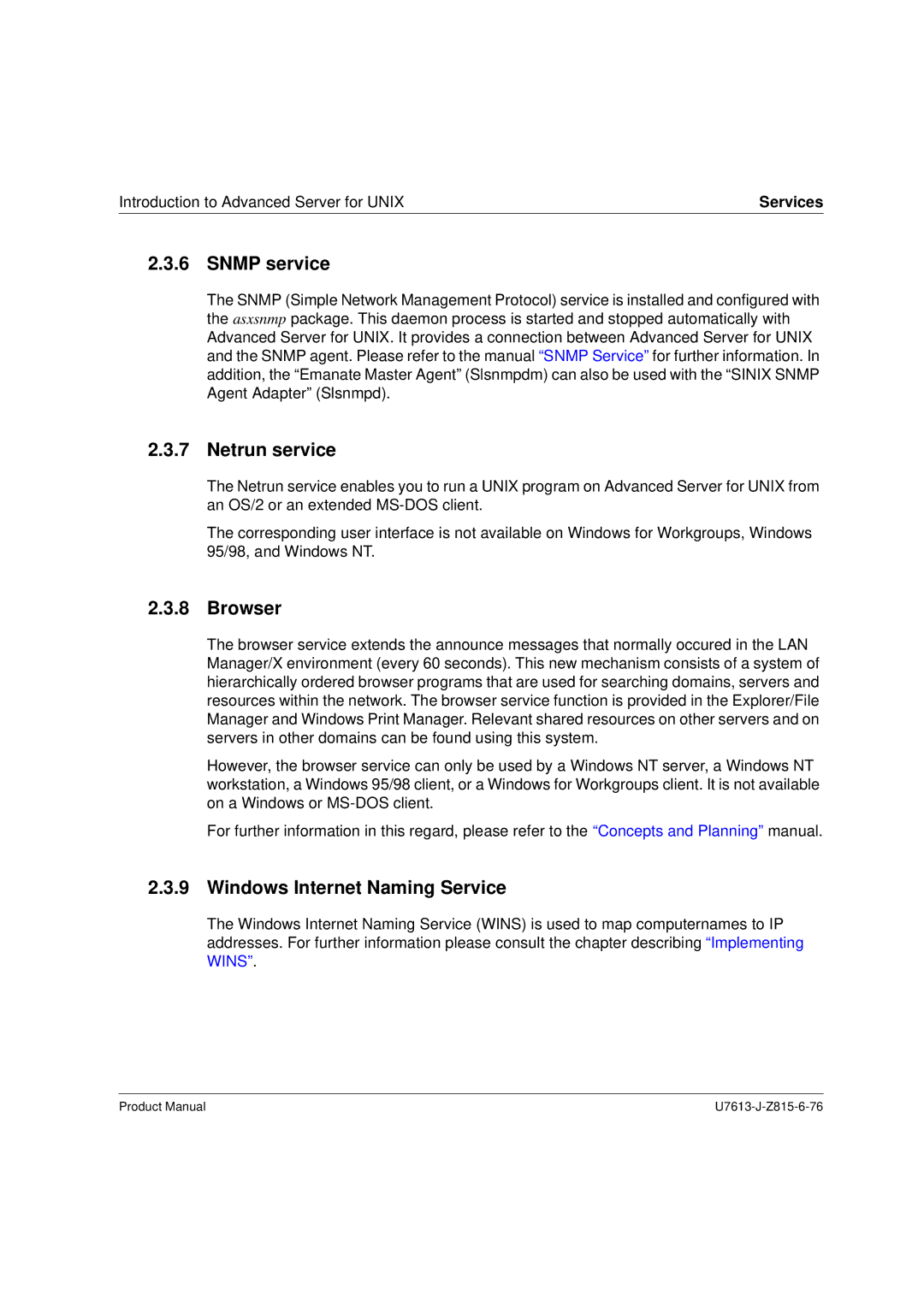 Siemens V4.0 manual Snmp service, Netrun service, Browser, Windows Internet Naming Service 