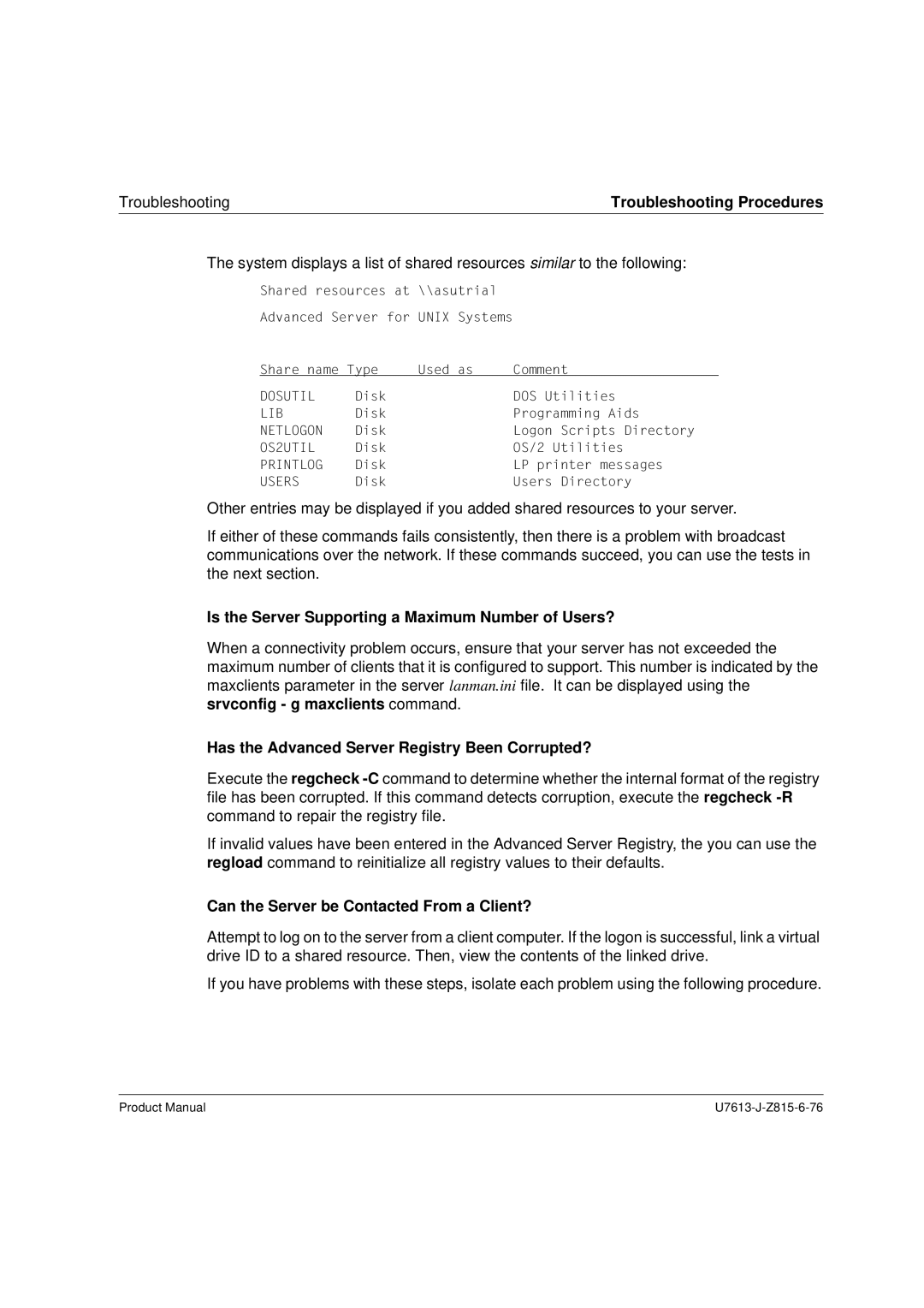 Siemens V4.0 manual Is the Server Supporting a Maximum Number of Users?, Has the Advanced Server Registry Been Corrupted? 