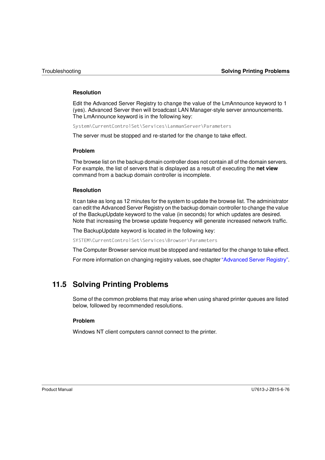 Siemens V4.0 manual Solving Printing Problems, Resolution 