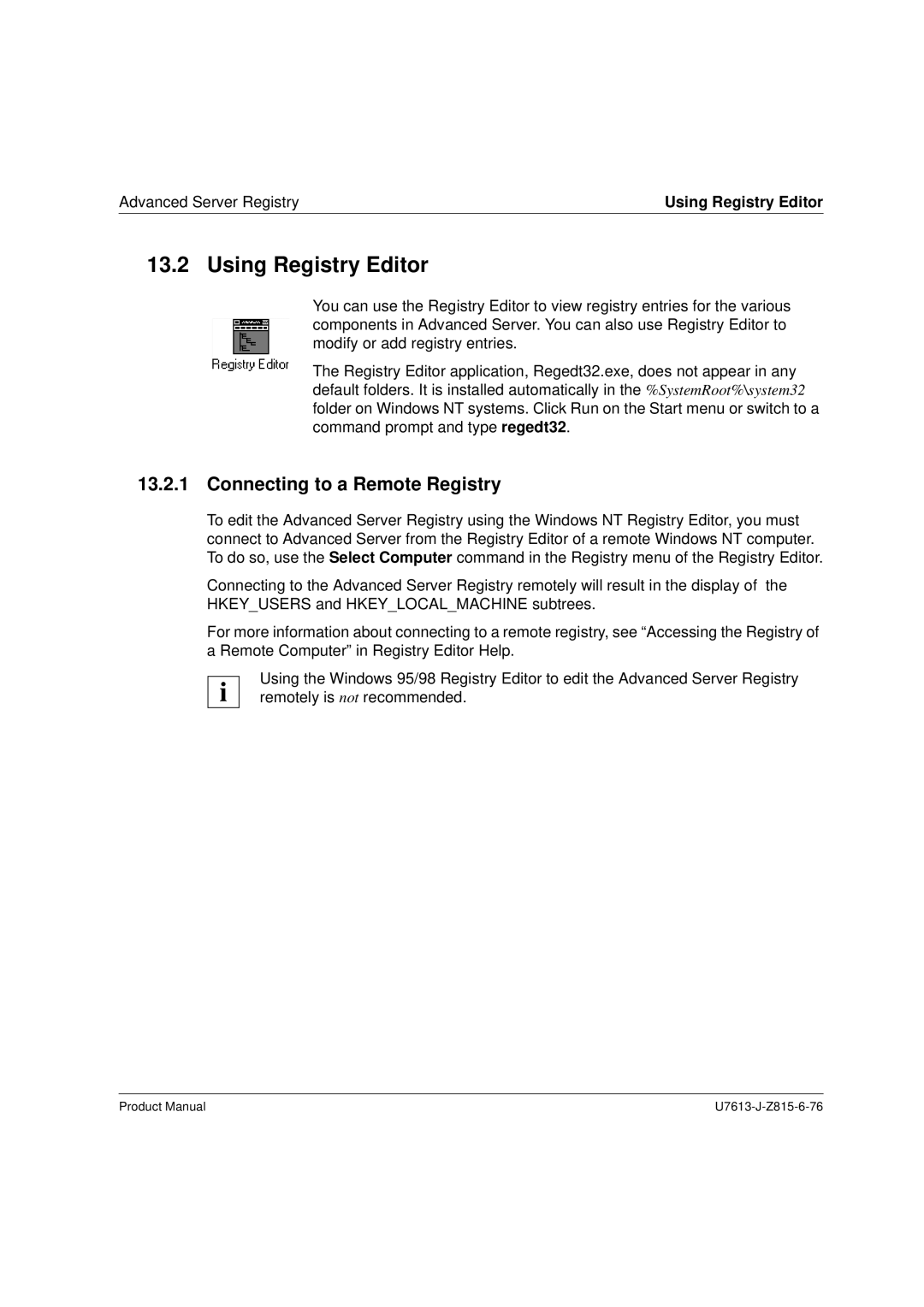 Siemens V4.0 manual Using Registry Editor, Connecting to a Remote Registry 