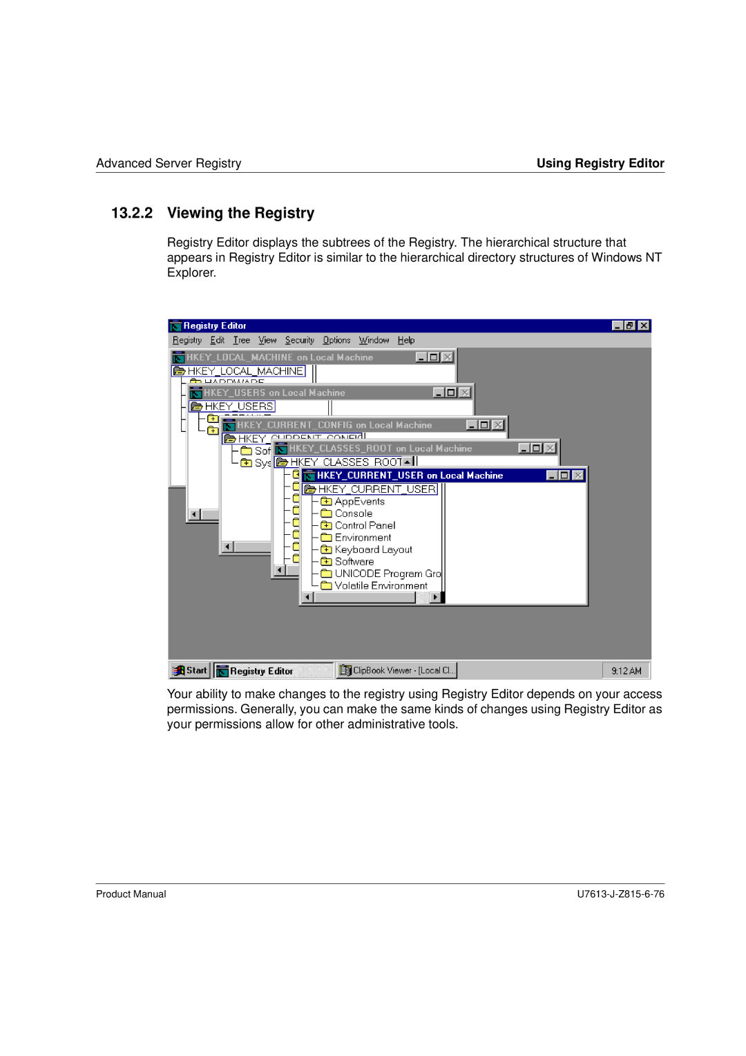 Siemens V4.0 manual Viewing the Registry 